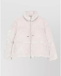 Herno - High Collar Long Sleeve Textured Padded Coat - Lyst