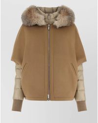 Moorer - Polyester Pegaso Coat With Detachable Cape And Hood - Lyst