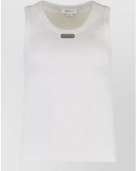McQueen - Ribbed Stretch Tank Top Round Neckline - Lyst