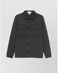 Lardini - Knitted Jacket With Chest Pockets And Collar - Lyst