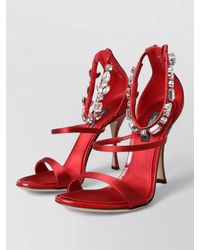 Dolce & Gabbana - Silk Crystal-Embellished Sandals - Lyst