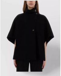 Max Mara - Asymmetric Front Coat High Collar Short Sleeves - Lyst