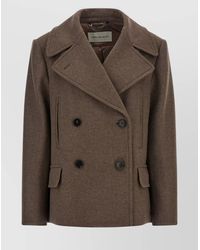 Dries Van Noten - Pleated Back Double-Breasted Coat With Lapels And Pockets - Lyst