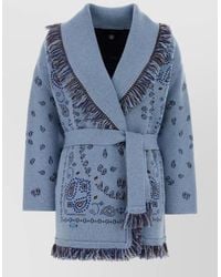 Alanui - Wool Blend Bandana Cardigan Belt Waist - Lyst