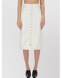 Courreges - High-Waisted Mini Skirt With Buttons - Lyst