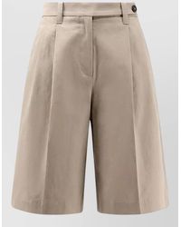 Brunello Cucinelli - Linen Cotton Shorts Tailored Pockets Belt Loops - Lyst