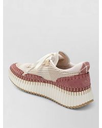 Chloé - Sneakers Contrast Stitching Pull Tab Textured Sole - Lyst