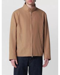 Lardini - High Collar Long Sleeve Coat Button Detail - Lyst