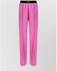 Tom Ford - Elastic Waistband Satin Finish Trousers - Lyst