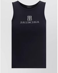 Balenciaga - Intarsia-Knit Slim-Fit Logo Tank Top - Lyst