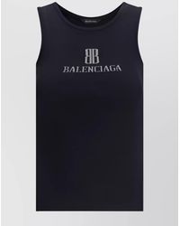Balenciaga - Intarsia-Knit Slim-Fit Logo Tank Top - Lyst