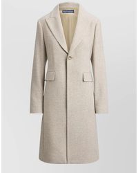 Ralph Lauren - Logo Wool Coat Featuring Flap Pockets - Lyst