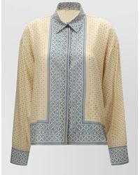Ermanno Scervino - Geometric Print Straight Jacket Long Sleeves Buttons - Lyst