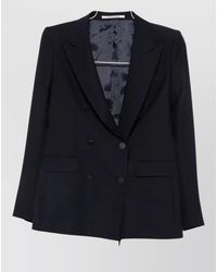 Tagliatore - Double Breasted Blazer Buttoned Cuffs Shoulders - Lyst