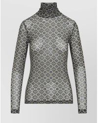 Dries Van Noten - Geometric Pattern Sheer Turtleneck Knitwear - Lyst