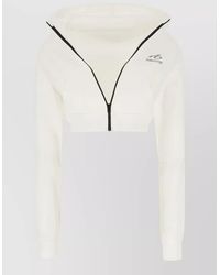 Balenciaga - Cropped Cotton Hooded Sweatshirt Long Sleeves - Lyst