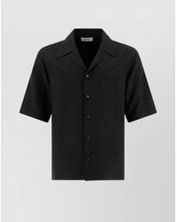 McQueen - Viscose Camp Collar Skull Print Shirt - Lyst