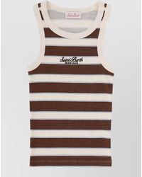 MC2 Saint Barth - Ada Logo Tank Top Striped Ribbed - Lyst