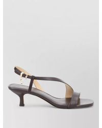 Michael Kors - Leather Slingback Sandals Open Toe Kitten Heel - Lyst