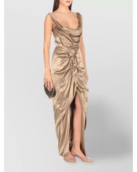 Vivienne Westwood - Draped Neckline Knee Length Dress - Lyst