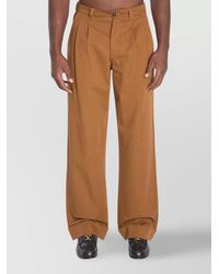 Valentino Garavani - Cotton Regular-Fit Pleated Trousers - Lyst