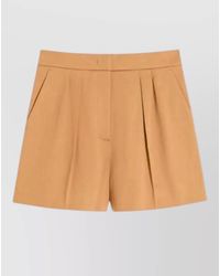 Max Mara - High Waist Flared Cotton Satin Pants - Lyst