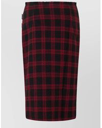 Pinko - High Waist Midi Skirt Check Pattern - Lyst