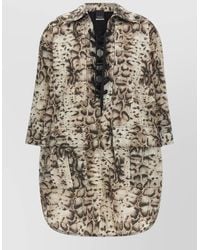 Pinko - Agra Animal Print Jacket Buttoned Cuffs Pockets - Lyst