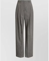 Alberta Ferretti - Wool Blend Tailored Wide Leg Trousers - Lyst