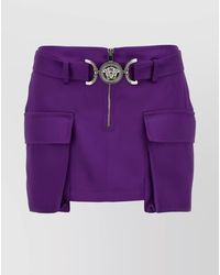 Versace - High-Waisted Cargo Mini Skirt - Lyst