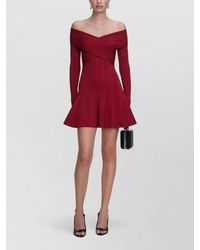 Self-Portrait - Off-Shoulder Gathered Knit Mini Dress - Lyst