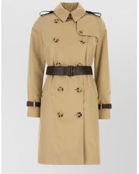 Burberry - Cotton Double-Breasted Belted Trench Coat - Lyst