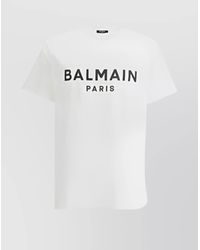 Balmain - Cotton Logo-Print Crew-Neck T-Shirt - Lyst