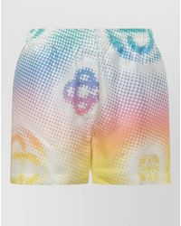 CASABLANCA - Silk Graphic-Print Relaxed-Fit Knee-Length Shorts - Lyst