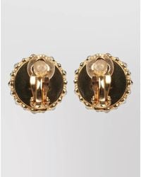 Celine - Crystal Round Dome Heritage Hoop Earrings - Lyst