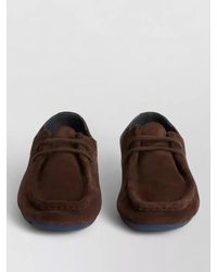 Jil Sander - Suede Leather Lace-Up Loafers - Lyst