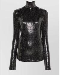Isabel Marant - Metallic Roll Neck Long-Sleeve Top - Lyst