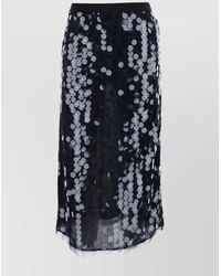 Semicouture - High Waist Midi Skirt With Sequin Overlay - Lyst