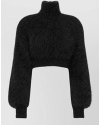 Max Mara - Mohair-Blend Ribbed Cropped Cutout Sweater - Lyst