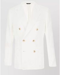 Dolce & Gabbana - Linen Blazer Double Breasted Notched Lapels - Lyst