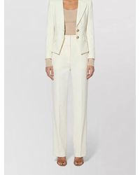 Elisabetta Franchi - High-Waist Wide-Leg Tailored Trousers - Lyst