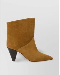 Isabel Marant - "Loline" Suede Cone Heel Ankle Boots - Lyst