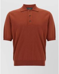 Zanone - Cotton Polo Shirt Straight Cut Ribbed Collar Hem - Lyst