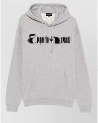 Emporio Armani - Logo Cotton Hoodie Drawstring Hood Kangaroo Pocket - Lyst