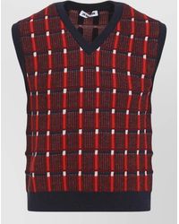 Jil Sander - Sleeveless Wool Knit Vest Jacquard Pattern - Lyst