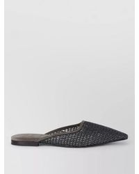 Brunello Cucinelli - Mesh Flat Mule Sandal Pointed Toe - Lyst
