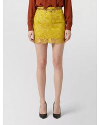 Saint Laurent - Baroque Jacquard And Lace Mini Skirt - Lyst