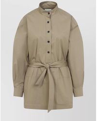 Saint Laurent - Camel Poplin Shirt - Lyst