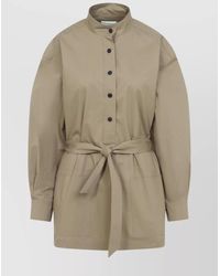 Saint Laurent - Camel Poplin Shirt - Lyst