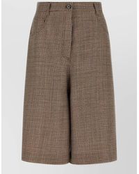 Brunello Cucinelli - Prince Wales Lamé High Waist Bermuda Shorts - Lyst